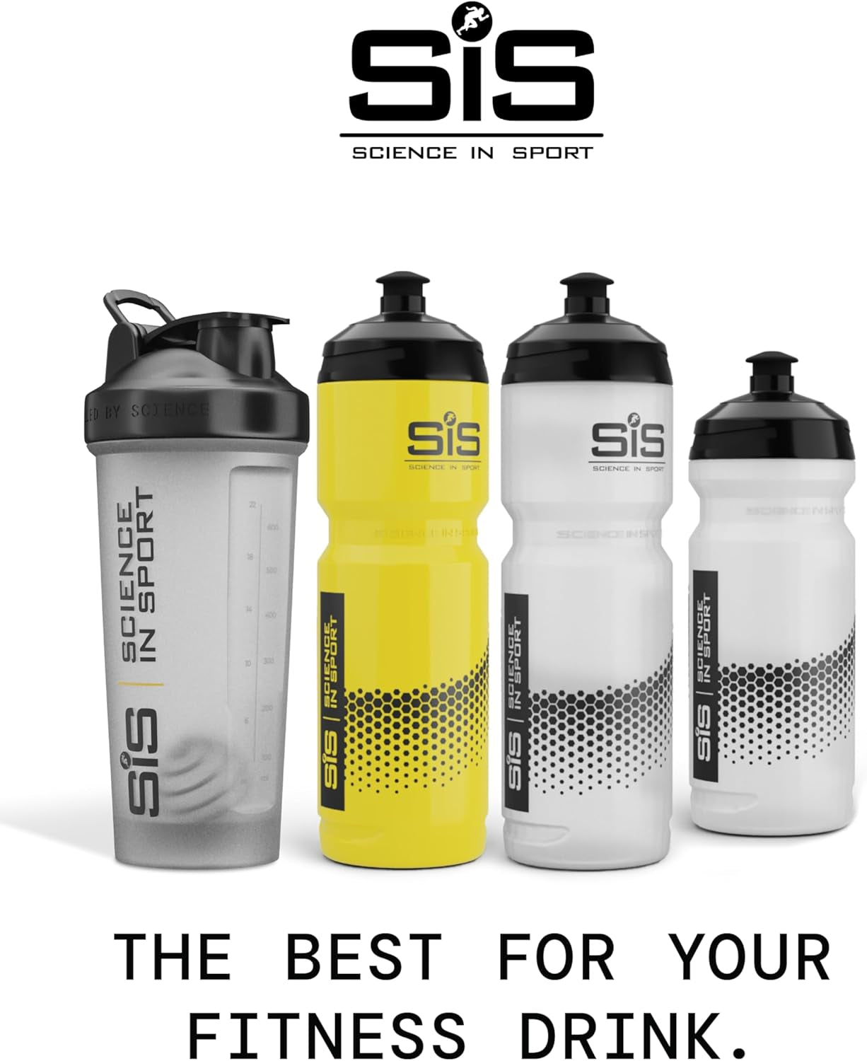 Science in Sport SIS Clear Sports Water Bottle, Plastic Water Bottle, Black Logo